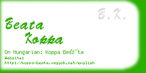 beata koppa business card